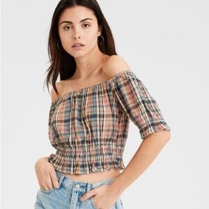 New! Women’s American Eagle Off the Shoulder Crop Top